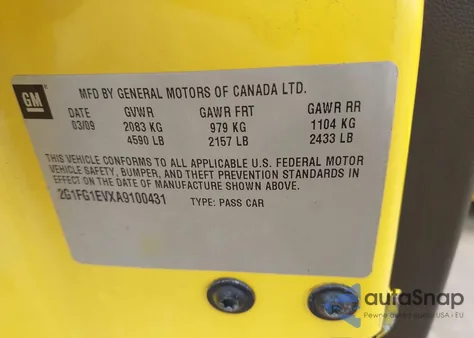 2010 Chevrolet Camaro 2Lt z USA, uszkodzony, nr VIN 2G1FG1EVXA9100431